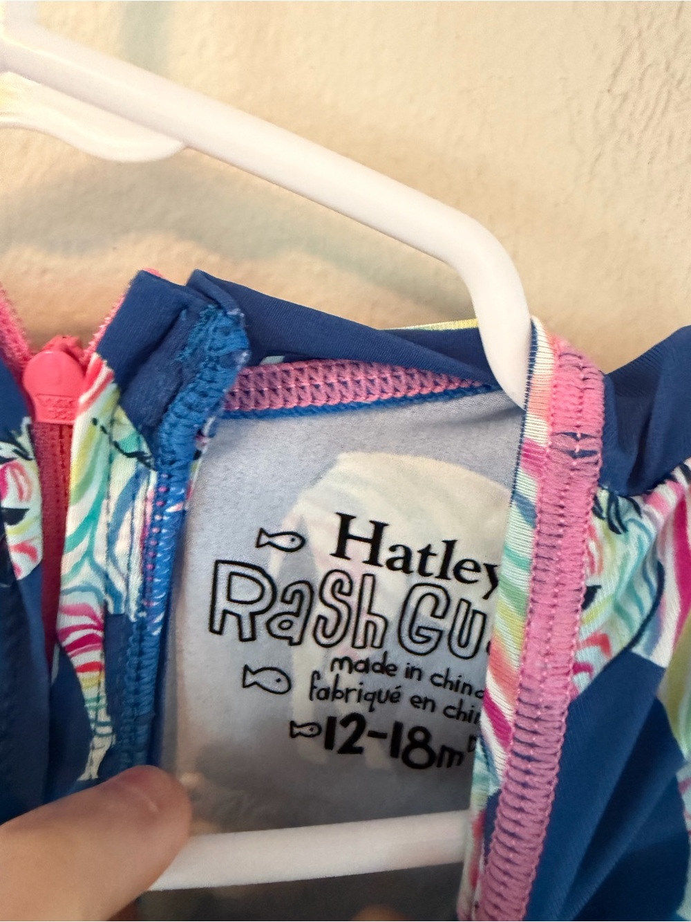 Hatley Navy Rainbow Zebra Long-Sleeve Swim Suit - Picture 3 of 3